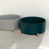 Bamboo & Ceramic Raised Bowls Bamboo & Ceramic Raised Bowls