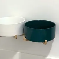 Bamboo & Ceramic Raised Bowls Bamboo & Ceramic Raised Bowls